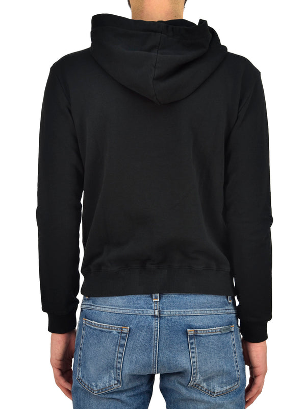 Saint Laurent Felpa Cappuccio Nera Uomo Cotone Mod. BMK464584-YB1EJ-1057
