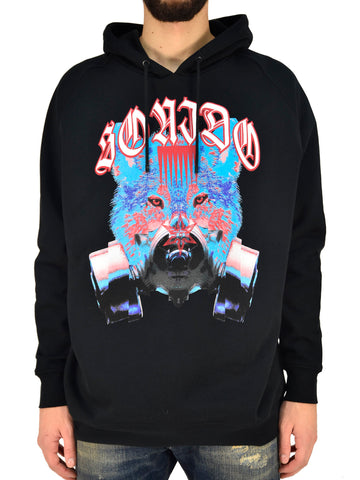 Marcelo Burlon Felpa Cappuccio Nera Uomo Cotone Mod.CMBB022S170680791088