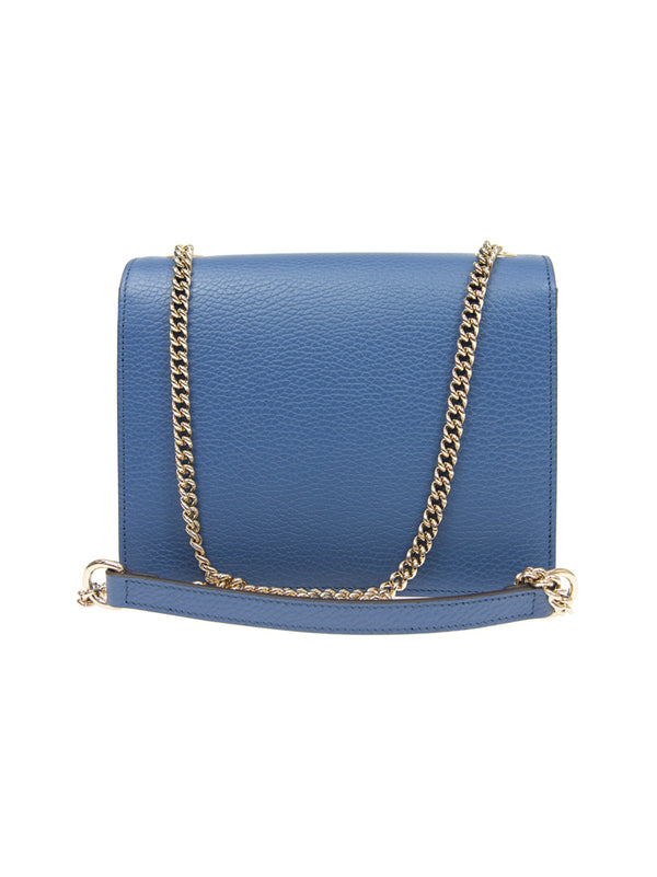 Gucci Borsa Interlocking a Mano Blu Donna Pelle Dollar Calf Logo Mod. 510304 CAO0G 4231
