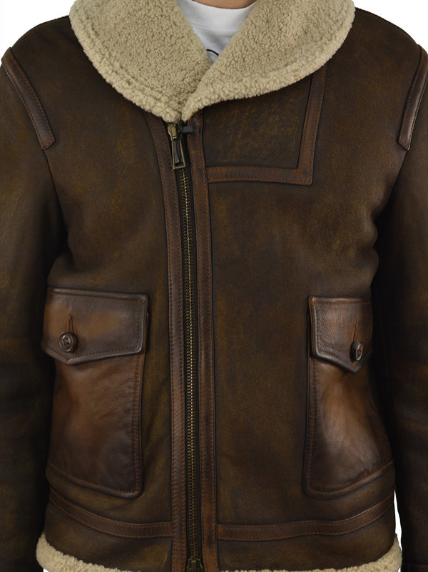 Dsquared2 Cappotto Montone Corto Marrone Uomo Mod.S74AM0402SX7948143