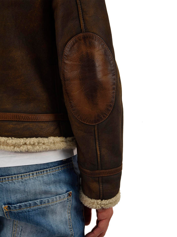 Dsquared2 Cappotto Montone Corto Marrone Uomo Mod.S74AM0402SX7948143