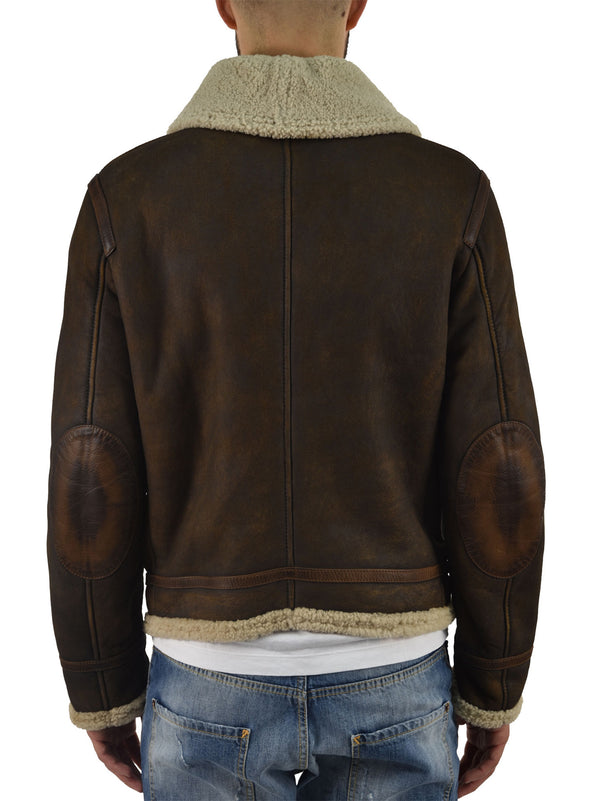 Dsquared2 Cappotto Montone Corto Marrone Uomo Mod.S74AM0402SX7948143