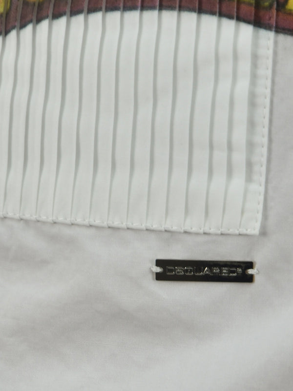 Dsquared2 Camicia Bianca Uomo Stampa Grafica Mod.S71DL0489S35244102
