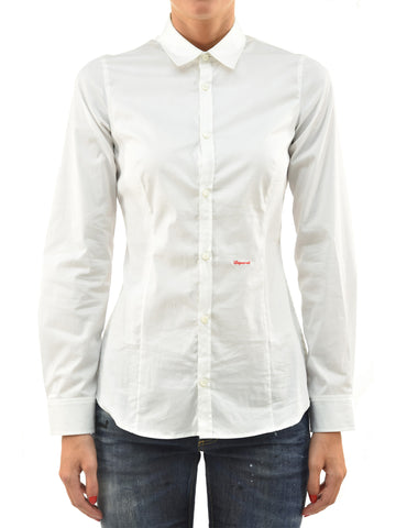 Dsquared2 Camicia Bianca Donna Logo Ricamato Mod.S75DL0189S36271010