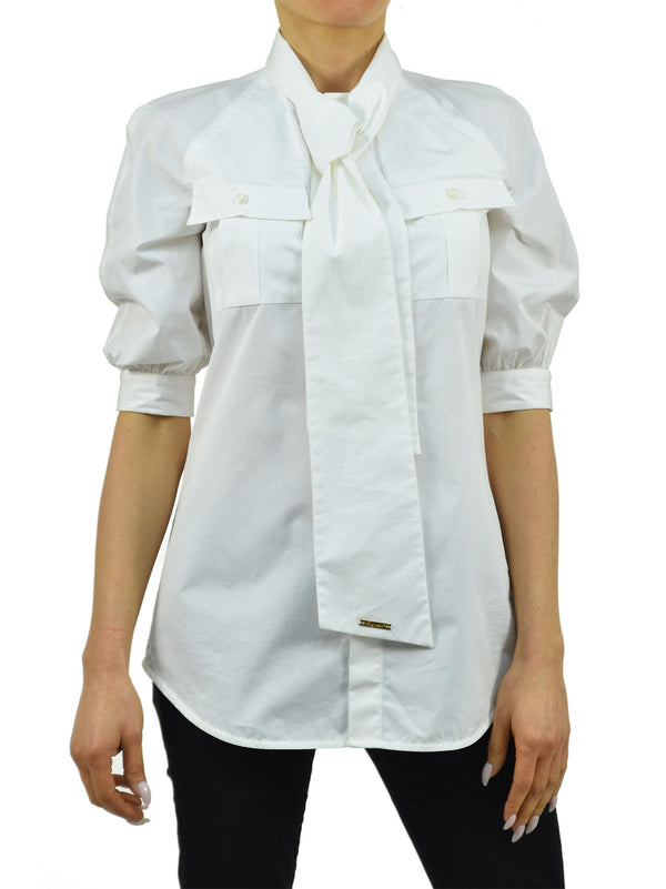 Dsquared2 Women's Shirt White Cotton Buttons Pockets Mod.S72DL0261S35244010