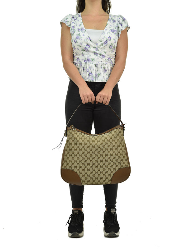 Gucci Borsa a Mano Beige Donna Pelle e Tessuto Original GG Mod. 449244 KY9LG 8610