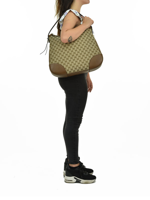 Gucci Borsa a Mano Beige Donna Pelle e Tessuto Original GG Mod. 449244 KY9LG 8610