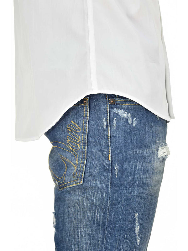 Dsquared2 Camicia Bianca Uomo Stampa Grafica Mod.S74DL0964S36275100