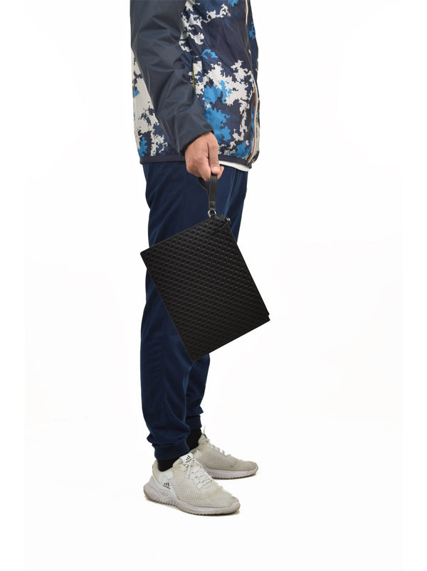 Gucci Borsa a Mano Pouch Nera Uomo Microguccissima Mod. 544477 BMJ1N 1000