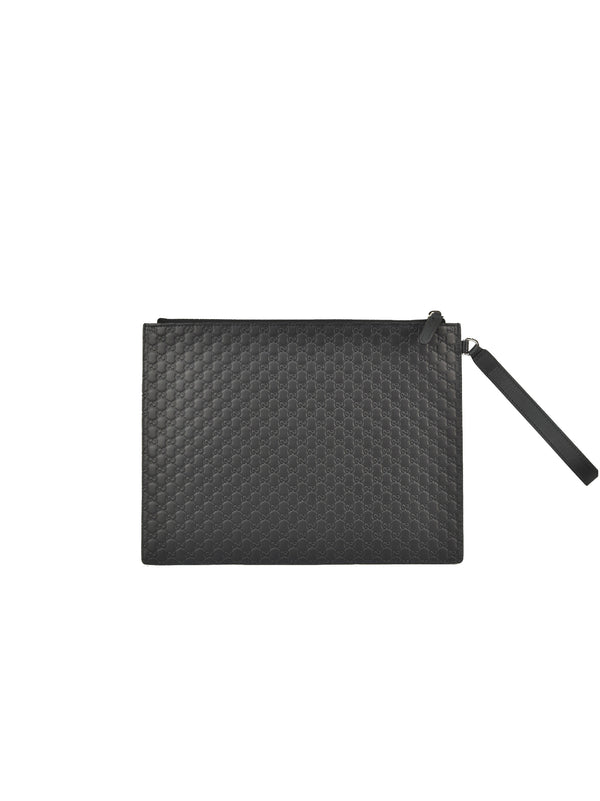 Gucci Borsa a Mano Pouch Nera Uomo Microguccissima Mod. 544477 BMJ1N 1000