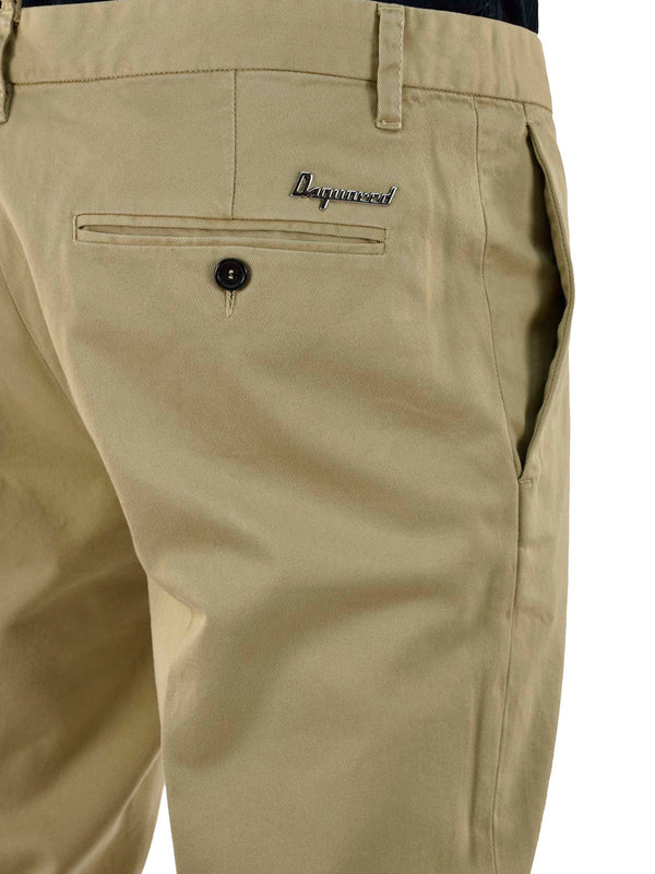 Dsquared2 Beige Men's Trousers Cotton Buttons Mod.S74KA0568S37488020