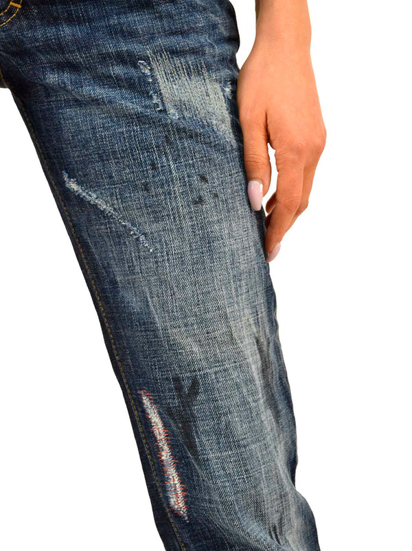 Dsquared2 Slim Jean Blu Donna Cotone Bottoni Mod.S72LA0357S30293089