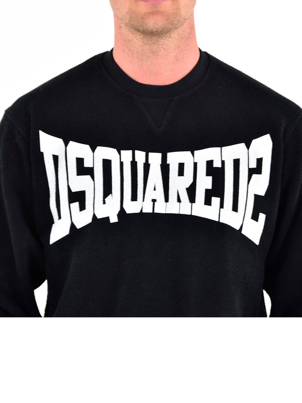 Dsquared2 Felpa Nera Uomo Cotone Logo Mod. S71GU0379 S25427 900
