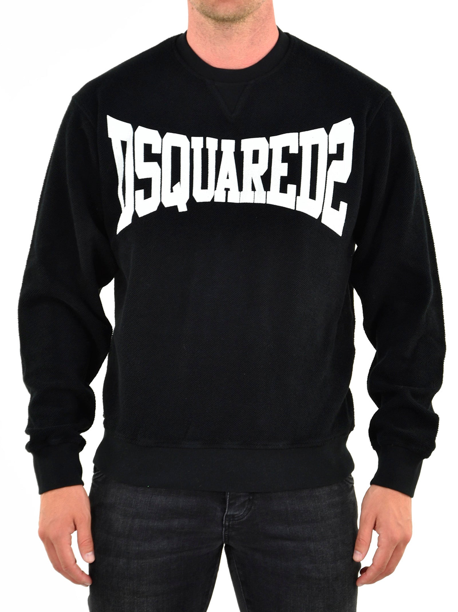Dsquared2 Felpa Nera Uomo Cotone Logo Mod. S71GU0379 S25427 900