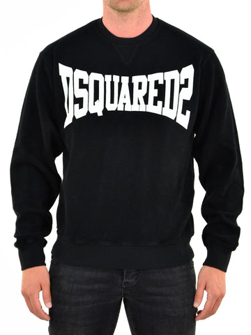 Dsquared2 Felpa Nera Uomo Cotone Logo Mod. S71GU0379 S25427 900