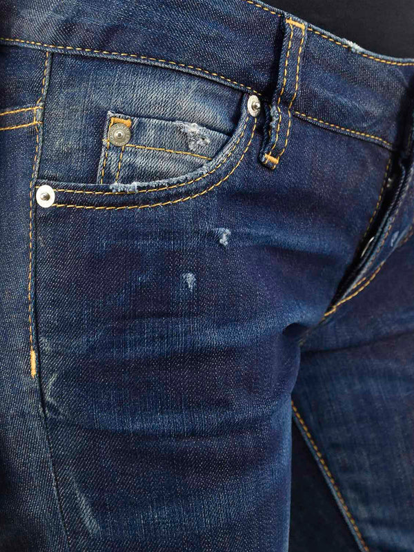 Dsquared2 Super Slim Jean Blu Donna Cotone Bottoni Mod.S72LA0367S30329089