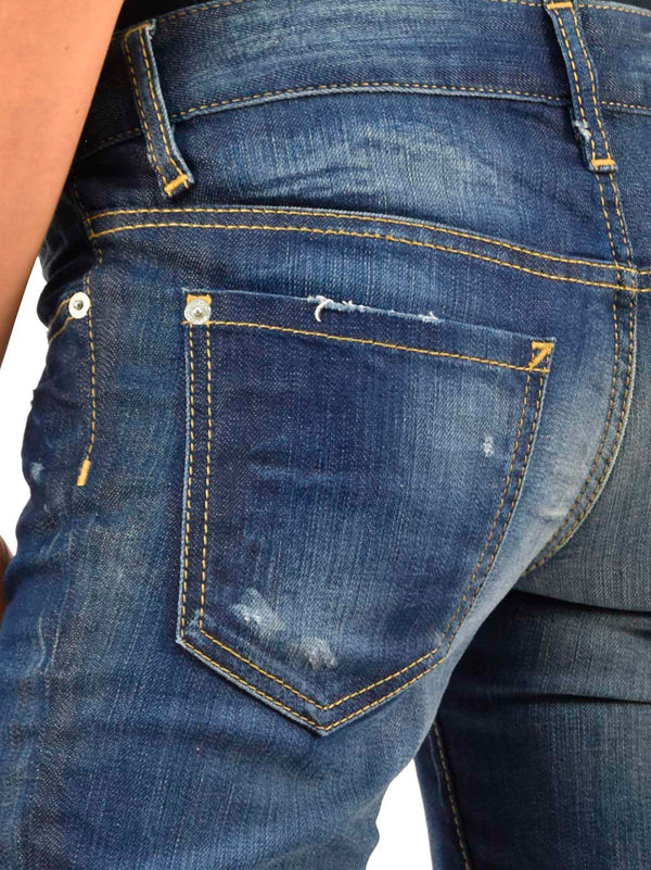Dsquared2 Super Slim Jean Blu Donna Cotone Bottoni Mod.S72LA0367S30329089