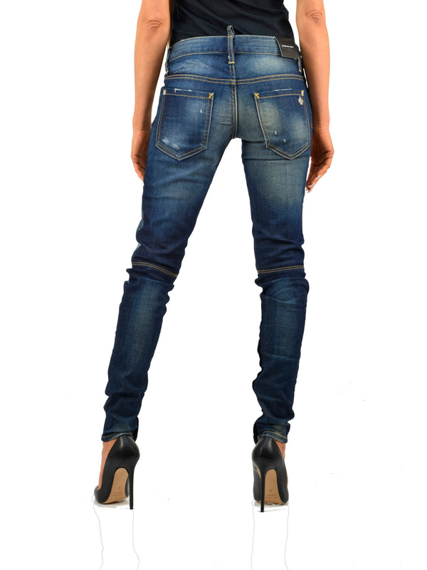 Dsquared2 Super Slim Jean Blu Donna Cotone Bottoni Mod.S72LA0367S30329089