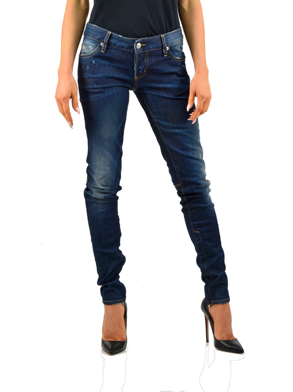 Dsquared2 Super Slim Jean Blu Donna Cotone Bottoni Mod.S72LA0367S30329089