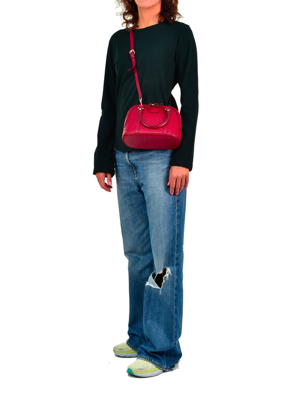 Gucci Borsa a Mano Rossa Donna Pelle Microguccissima Mod. 449654 BMJ1G 6420