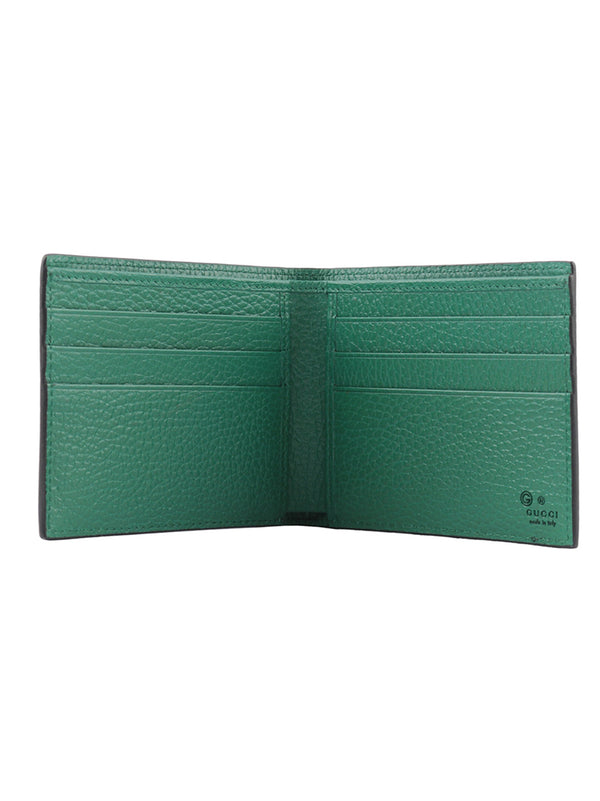 Gucci Portafogli Bifold Nero e Verde Uomo Pelle Dollar Calf Mod. 610464 CAO2N 1080