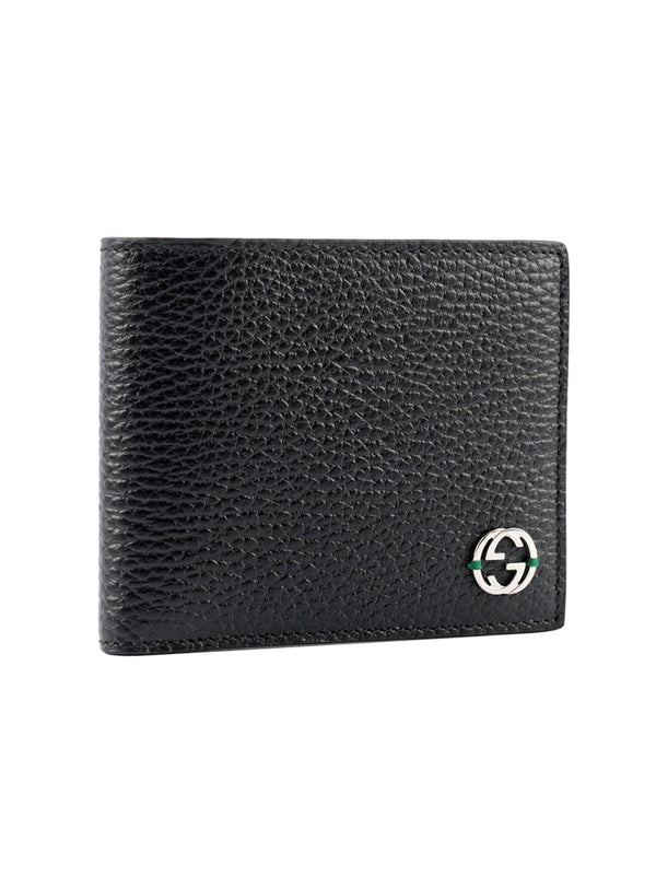 Gucci Portafogli Bifold Nero e Verde Uomo Pelle Dollar Calf Mod. 610464 CAO2N 1080