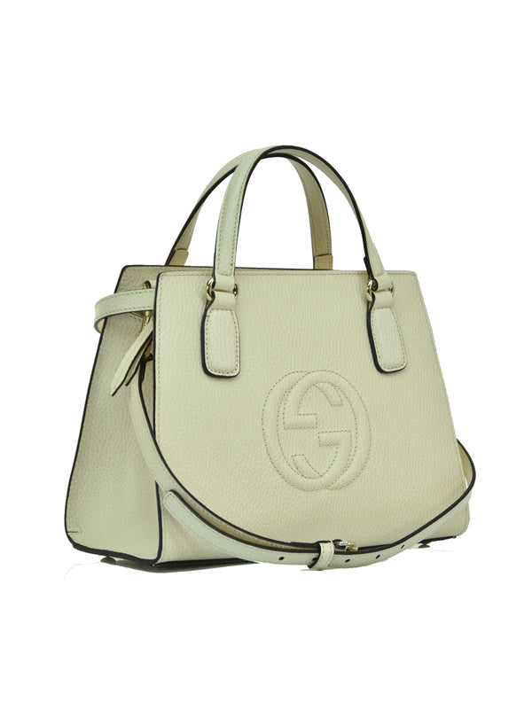 Gucci Borsa Soho Bianca Donna Pelle Dollar Calf Modello 607722 CAO0G 006