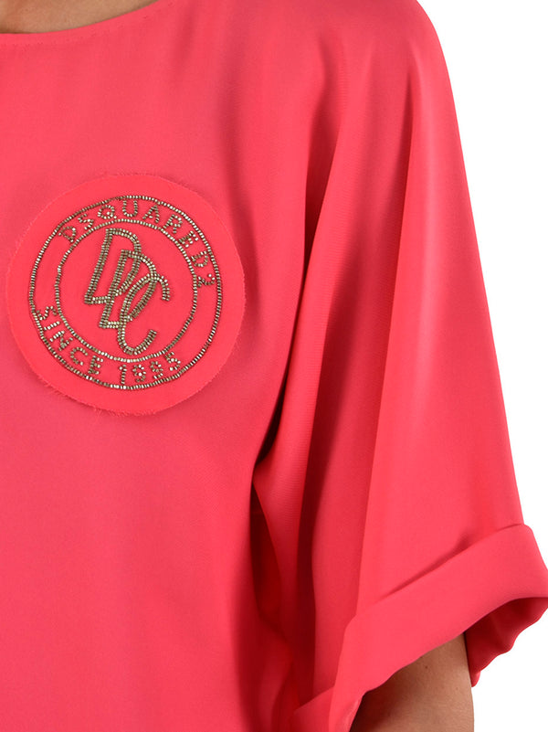 Dsquared2 T-Shirt Rosa Donna Seta Logo Mod. S75NC0347 S41339 041