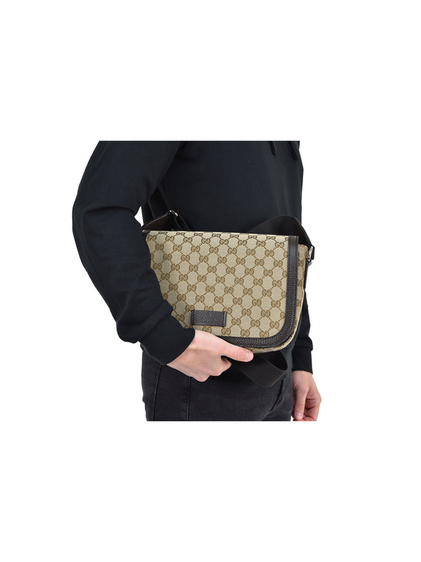 Gucci Borsello Messenger Beige Uomo Tessuto Original GG Mod. 449172 KY9KN 9886