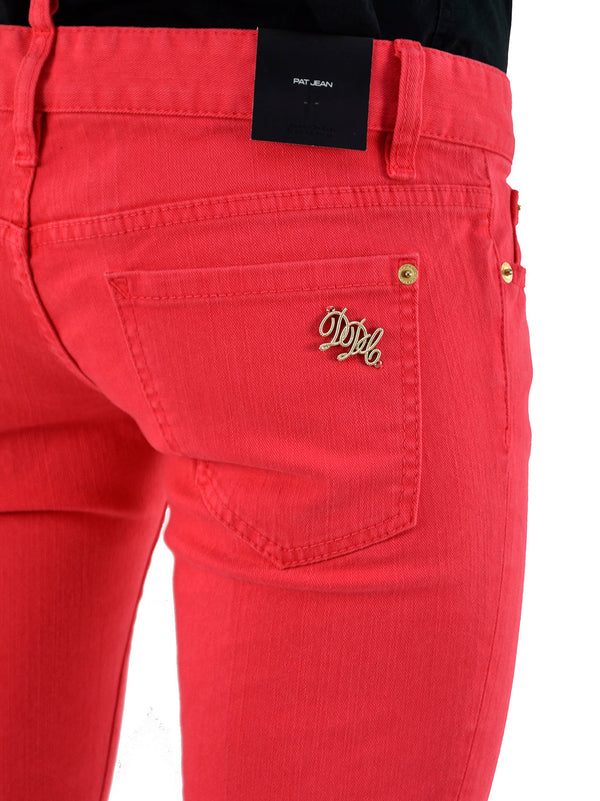 Dsquared2 Pat Jean Red Women Cotton Buttons Mod.S75LA0417S39781042