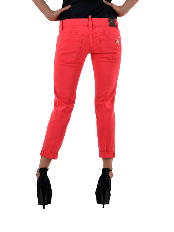 Dsquared2 Pat Jean Red Women Cotton Buttons Mod.S75LA0417S39781042