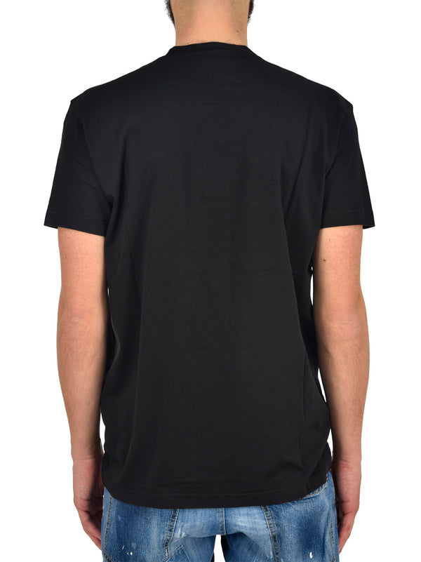 Dsquared2 T-Shirt Nera Uomo Stampa in Gomma Mod.S71GD0536S22427900