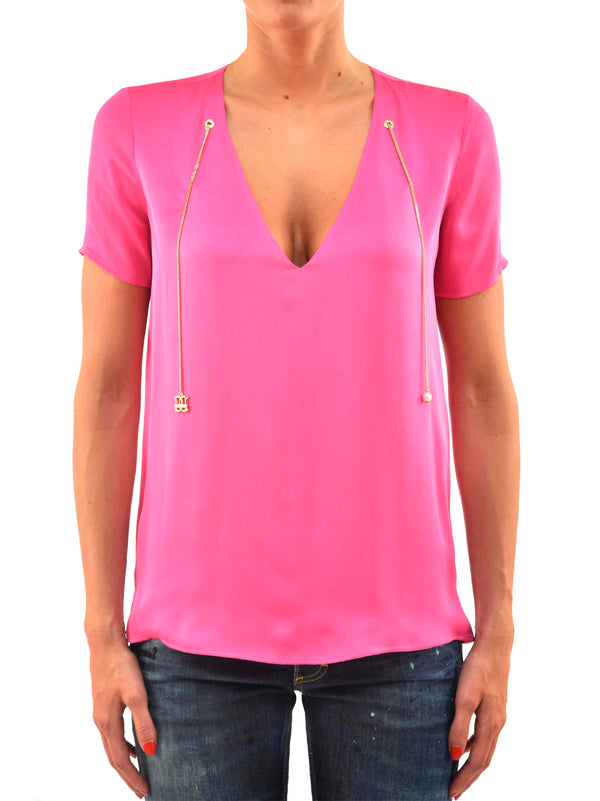 Dsquared2 T-Shirt Rosa Donna Seta Pendenti a Catena Mod.S72NC0403S39499053