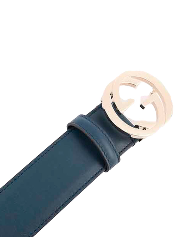 Gucci Cintura Blu Donna Pelle Moon Mod. 546386 AP00G 4134