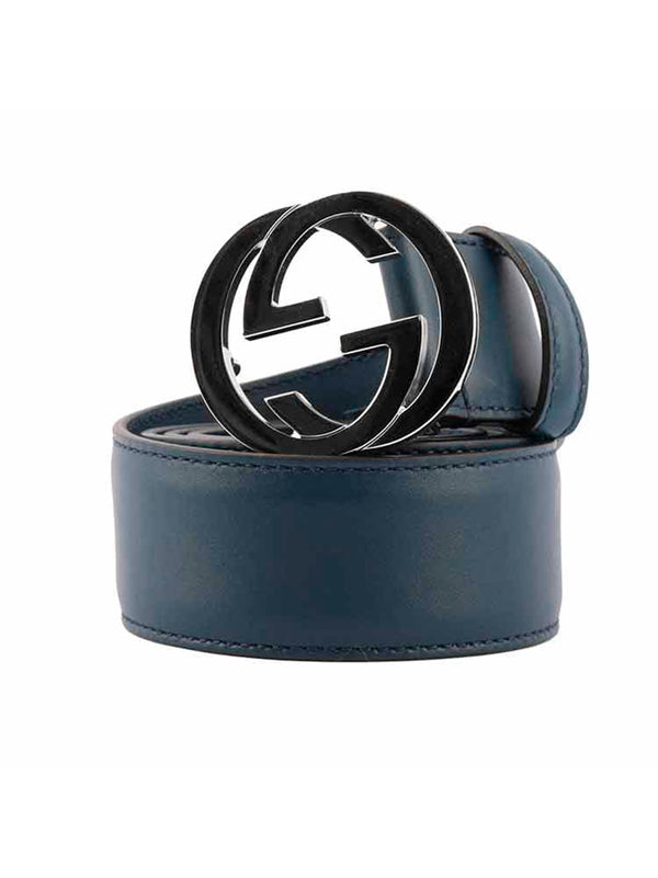 Gucci Cintura Blu Donna Pelle Moon Mod. 546386 AP00G 4134