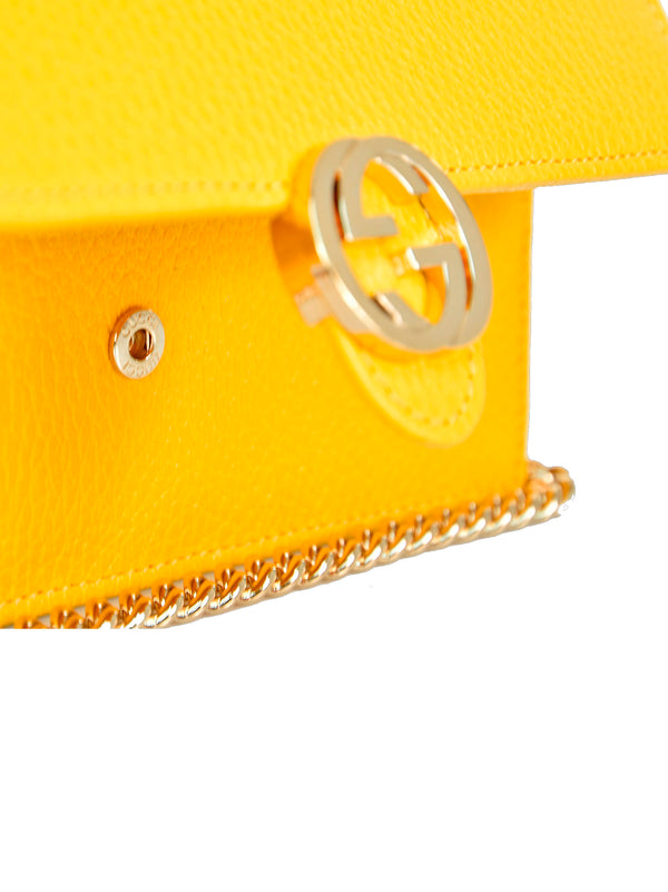 Gucci Borsa interlocking Gialla Donna Pelle Dollar Calf Mod. 615523 CAO0G 7124
