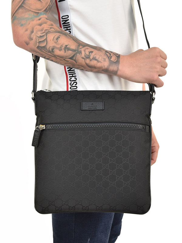 Gucci Borsello Messenger Nero Uomo Tessuto GG Canvas Mod. 449184 G1XHN 8615
