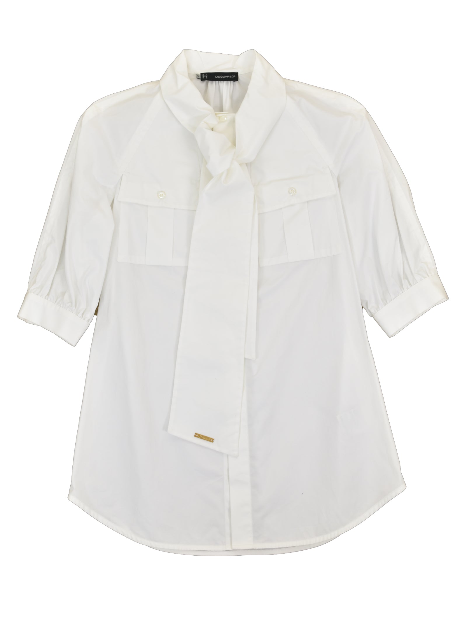 Dsquared2 Women's Shirt White Cotton Buttons Pockets Mod.S72DL0261S35244010