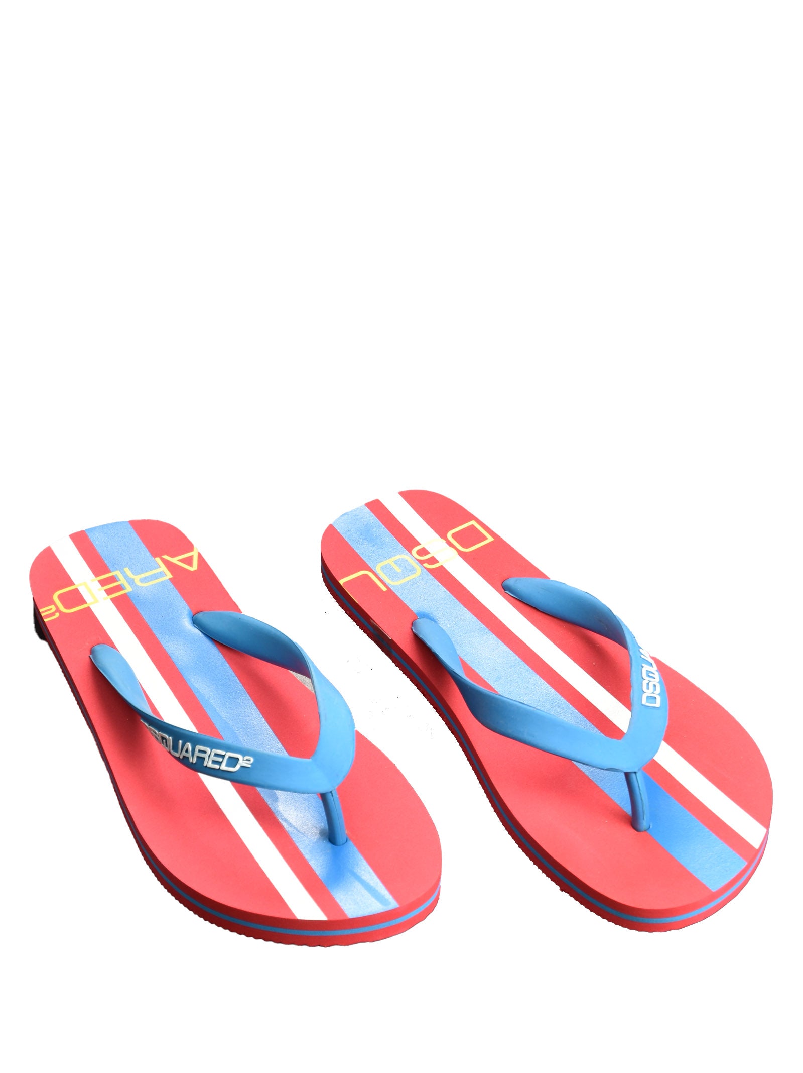 Dsquared2 Infradito Unisex Rosso Blu Bianco Logato Mod. S10FF001V94230