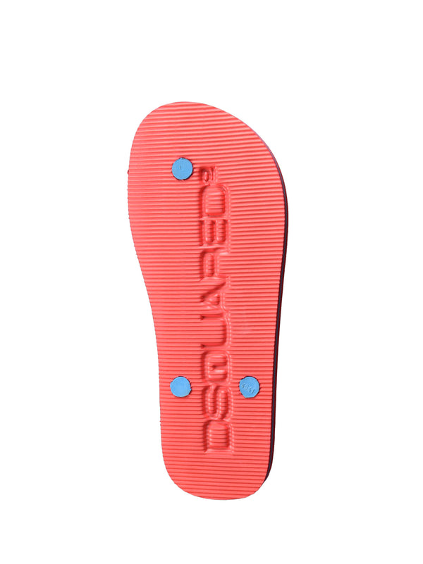 Dsquared2 Infradito Unisex Rosso Blu Bianco Logato Mod. S10FF001V94230