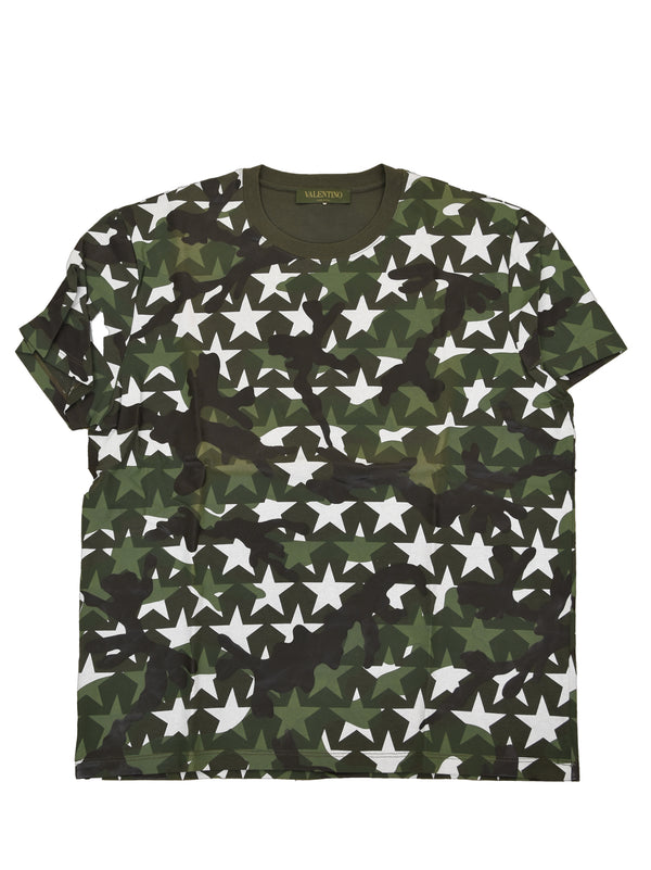 VALENTINO T-shirt Verde Uomo Cotone Cerato Mod.MV3MG00W3T7Z56