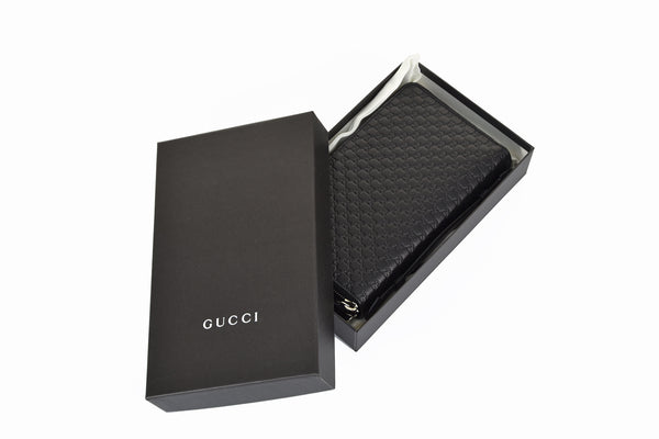 Gucci Portafogli Nero Uomo Pelle Microguccissima Cerniere Mod. 449246 BMJ1N 1000