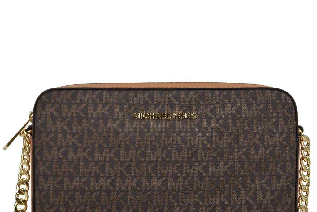 Michael Kors Jet Set Item Bag Brown Women s Saffiano Leather Mod. 35T8 Yayo
