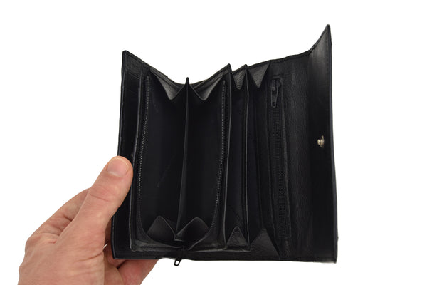 Piquadro Portafogli Trifold Nero Donna Pelle e Tessuto Mod.PC1396S8/M