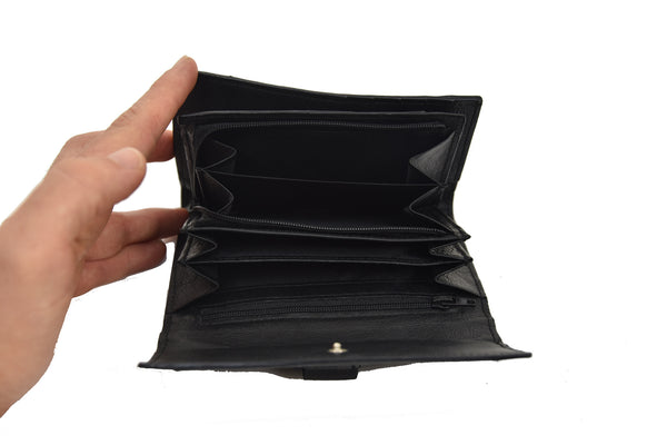 Piquadro Portafogli Trifold Nero Donna Pelle e Tessuto Mod.PC1396S8/M