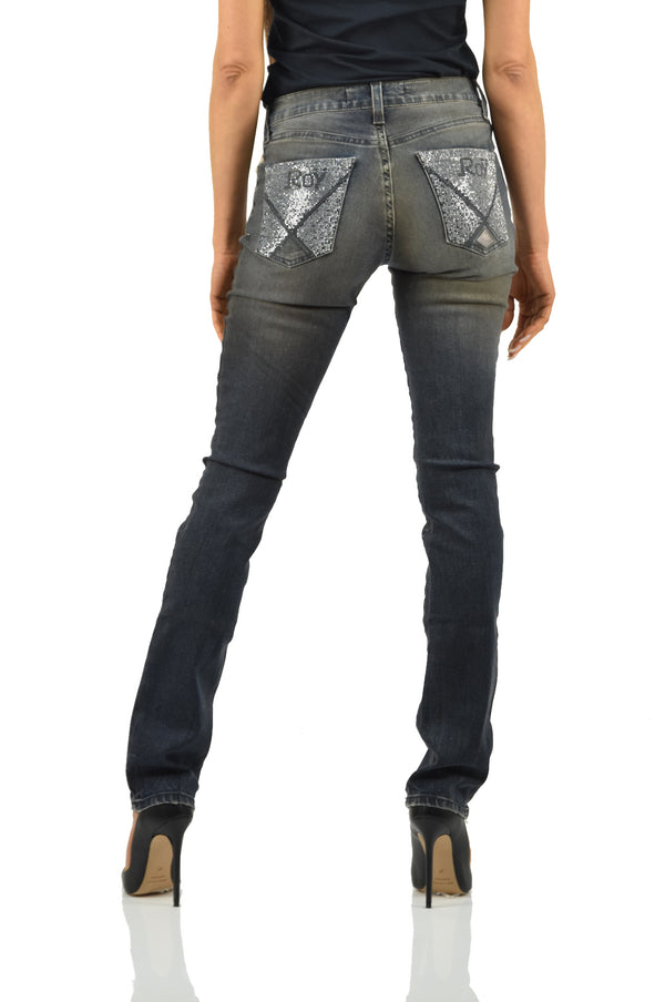 Roy Roger's Jeans Grigio Donna Cotone Cerniera Mod.DUNIA T-541