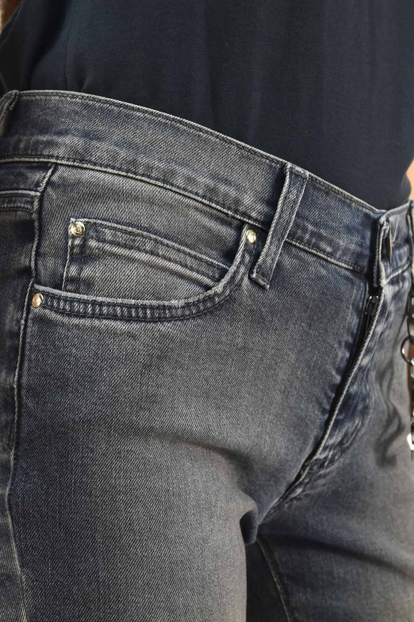 Roy Roger's Jeans Grigio Donna Cotone Cerniera Mod.DUNIA T-541