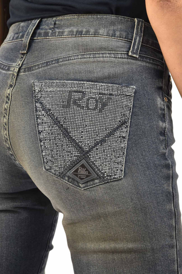 Roy Roger's Jeans Grigio Donna Cotone Cerniera Mod.DUNIA T-541