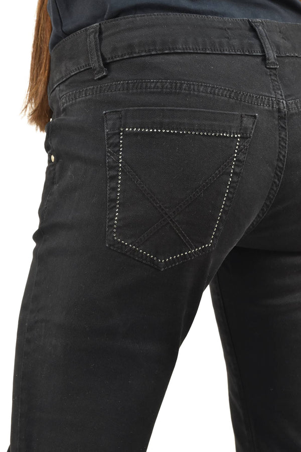 Roy Roger's Jeans Nero Donna Cotone Cerniera Mod.SHERRY 01T-818-36