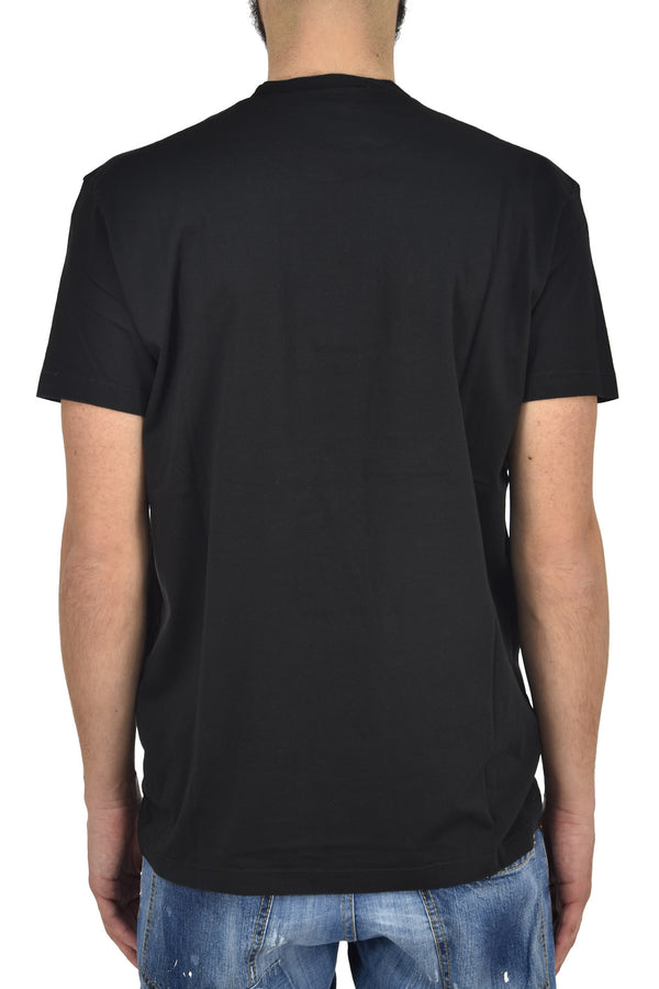 Dsquared2 T-Shirt Nera Uomo Stampa in Gomma Mod.S71GD0536S22427900